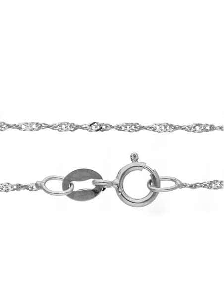 Cadena Singapur  - Oro Blanco 18K