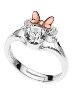 Anillo Disney Minnie Mouse con Cristales y Lazo en Oro...