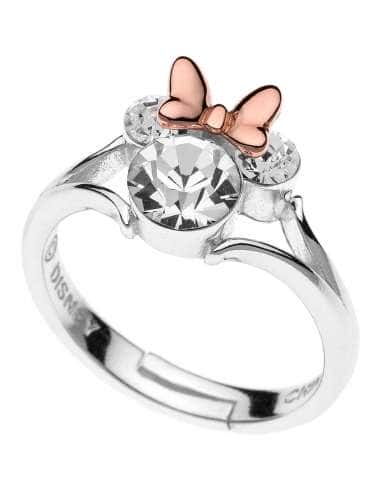 Anillo Disney Minnie Mouse con Cristales y Lazo...
