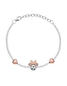 Pulsera Infantil Disney Minnie Mouse en Plata con Cristales y Detalles Rosé - Disney BS00033TRWL-55.CS