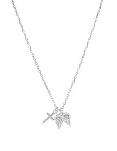 Collar para Mujer de Plata Alas circonitas y...