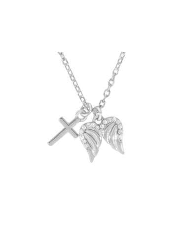 Collar para Mujer de Plata Alas circonitas y cruz - Marea D03307/AP