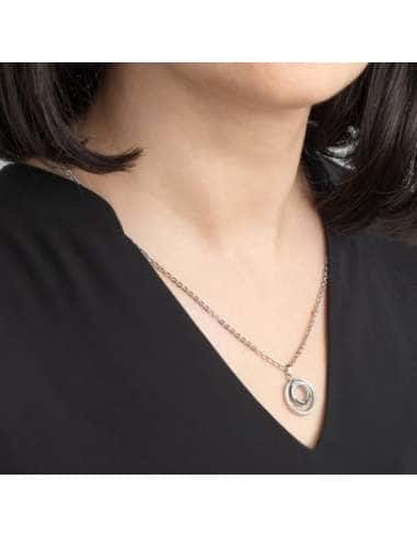 Collar para mujer con colgante dos circulos con...