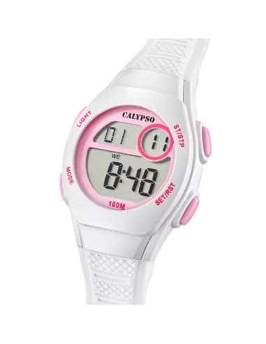 Reloj para Niña Digital Blanco y Rosa 100M - Calypso K5831/1