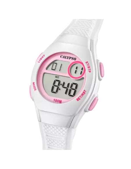 Reloj para Niña Digital Blanco y Rosa 100M - Calypso K5831/1