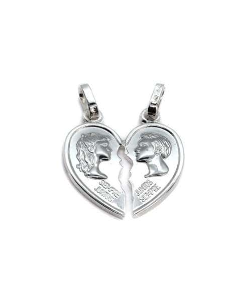 Colgante Unisex “Juntos por Siempre” Corazón divisible - Plata de ley