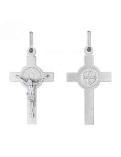 Colgante Cruz con la medalla de San Benito de plata - Plata 925