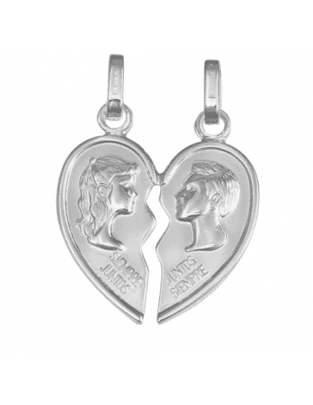 Colgante Unisex “Juntos por Siempre” Corazón divisible - Plata de ley