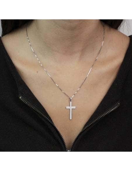 Colgante Cruz Lisa - Plata de ley