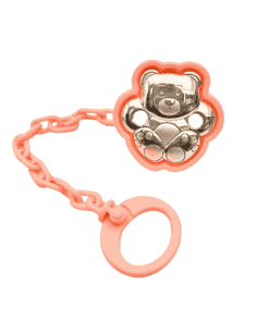 Pinza Infantil Chupete Oso Rosa - Global Argenti 9009R