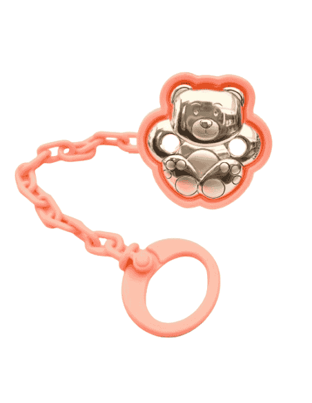 Pinza Infantil Chupete Oso Rosa - Global Argenti 9009R