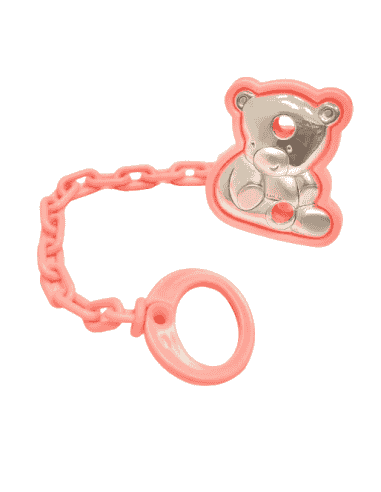 Pinza Infantil Chupete Oso rosa - Global Argenti 9000R