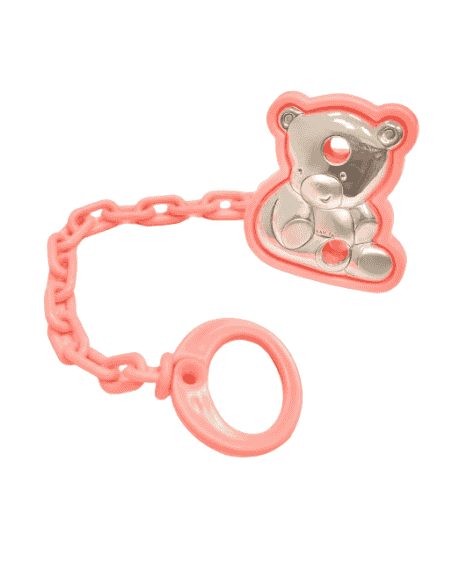 Pinza Infantil Chupete Oso rosa - Global Argenti 9000R
