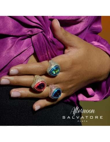 Anillo para Mujer de plata con Cristal Precioso...