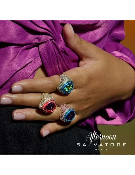 Anillo para Mujer de plata con Cristal Precioso y Circonitas - Salvatore 211S0184/14