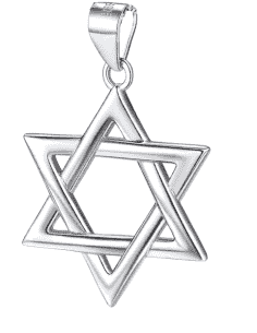 Colgante Estrella de David en Alto Relieve en Plata de Ley - Plata 925