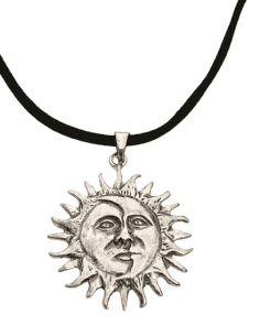 Collar para Mujer en Plata de Ley colgante con forma de Sol y Luna - Plata 925