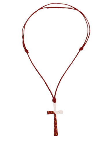 Collar para Mujer Hilo rojo colgante Cruz Acero...
