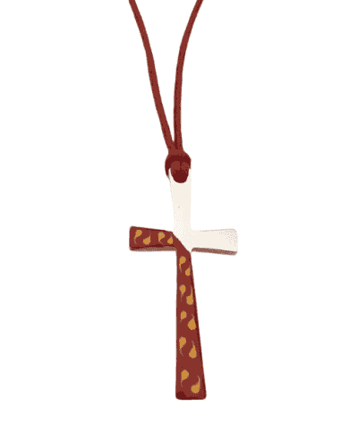 Collar para Mujer Hilo rojo colgante Cruz Acero...
