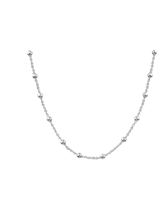 Cadena para Mujer de Plata de ley con eslabones y bolitas alternas - Plata 925