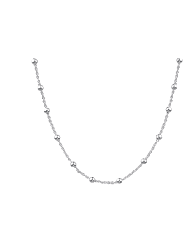 Cadena para Mujer de Plata de ley con eslabones y bolitas alternas - Plata 925