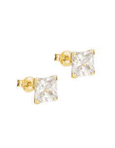 Pendientes para Hombre Piedra cuadrada de Oro - Oro Amarillo 18K