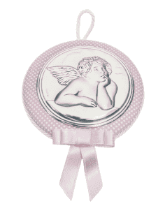 Medallon Infantil de Cuna en Rosa Angel San Rafael - Valenti 10493 2RA
