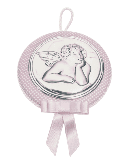 Medallon Infantil de Cuna en Rosa Angel San Rafael - Valenti 10493 2RA