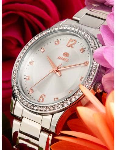 Reloj para Mujer  Plateado con Circonitas y...