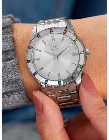 Reloj para Mujer de Acero con Detalles de...