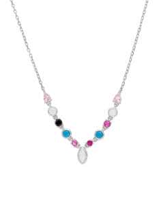 Collar Mujer Plata de Ley con Circonitas Multicolor - Marea D02507/AI