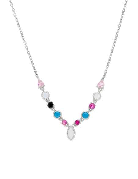 Collar Mujer Plata de Ley con Circonitas Multicolor - Marea D02507/AI