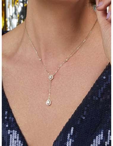 Collar para Mujer circonitas con central en...