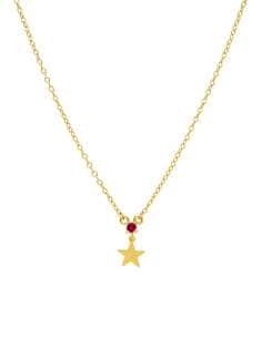 Collar para Mujer Plata de lay chapada en oro mini estrella con circonita fucsia - Marea D02007/BH