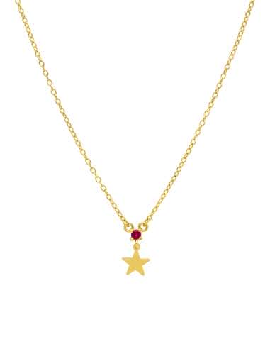 Collar para Mujer Plata de lay chapada en oro mini estrella con circonita fucsia - Marea D02007/BH