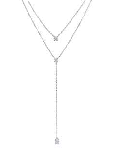 Collar para Mujer largo con doble cadena y tres...