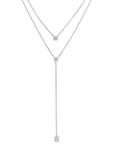 Collar para Mujer largo con doble cadena y tres...