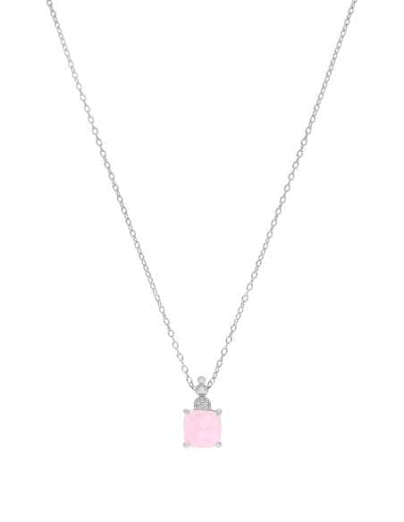 Collar para Mujer de Plata de ley con colgante quarzo rosa circonitas - Marea D03507/AS