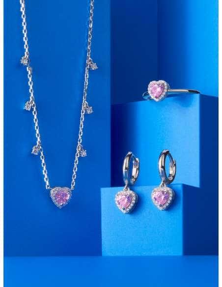 Collar para Mujer de Plata Corazón piedra rosa - Marea D03207/AM