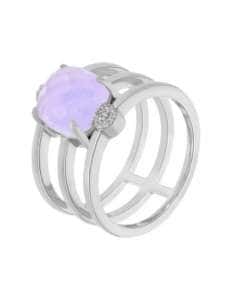 Anillo para Mujer Cristal Lavanda y Circonitas en Plata de Ley Rodio - Marea D03506/AT18