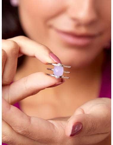 Anillo para Mujer Cristal Lavanda y Circonitas...