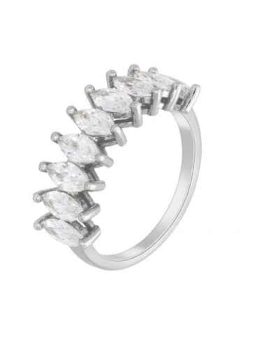 Anillo para Mujer Plata con 9 Circonitas Navette - Marea D02106/AW12