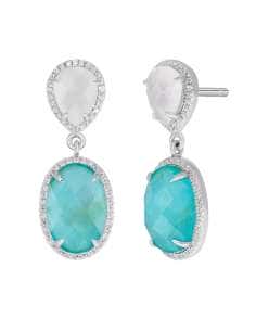 Pendientes para Mujer lagrima con colgante de Piedra Turquesa - Marea D03501/AM