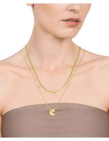 Collar para Mujer de Acero Dorado Estrella y...