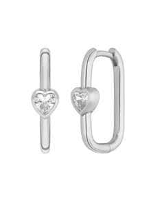 Pendientes para Mujer rectangulares con circonita en forma de corazón - Marea D02101/CK