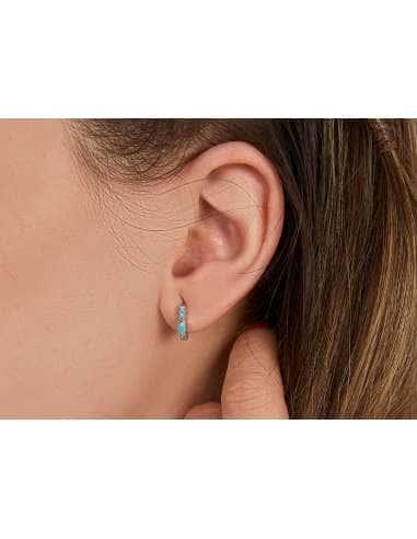 Pendientes para Mujer Turquesas Navette y...