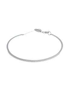 Pulsera para Mujer Rígida de Plata Rodiada con Circonitas Blancas - Salvatore 136P0108