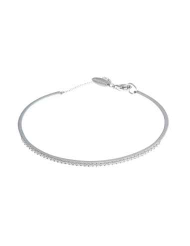 Pulsera para Mujer Rígida de Plata Rodiada con Circonitas Blancas - Salvatore 136P0108