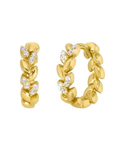 Pendientes para Mujer Aro con forma de espiga...