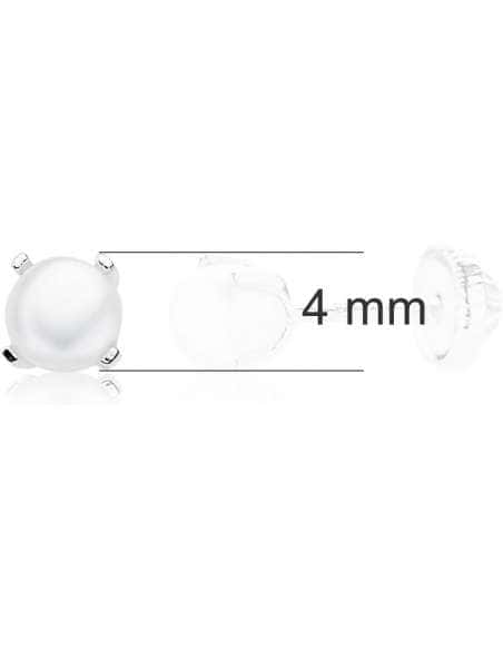 Pendientes para Niña Perlas (4mm de perla) - Plata de ley